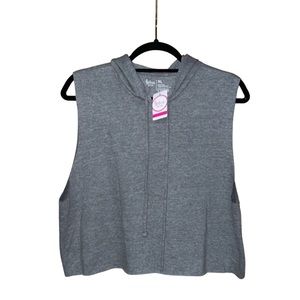 NWT Flirtitude Active Muscle Hooded Top - Gray - Size XL